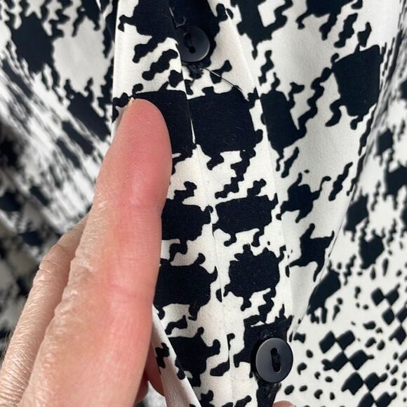 Richard Allen X H&M Houndstooth Plaid Button Front Shirt 2 - Picture 5 of 9
